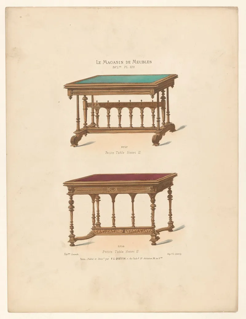 Petite Table Henri Ii Wall Art by Victor Léon Michel Quétin - High-Resolution Digital Print