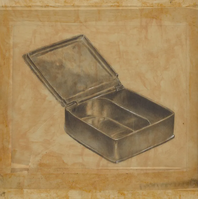 Pewter Box With Two Compartments