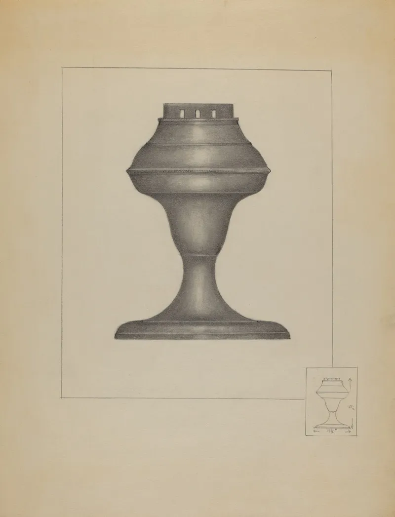 Pewter Lamp 5