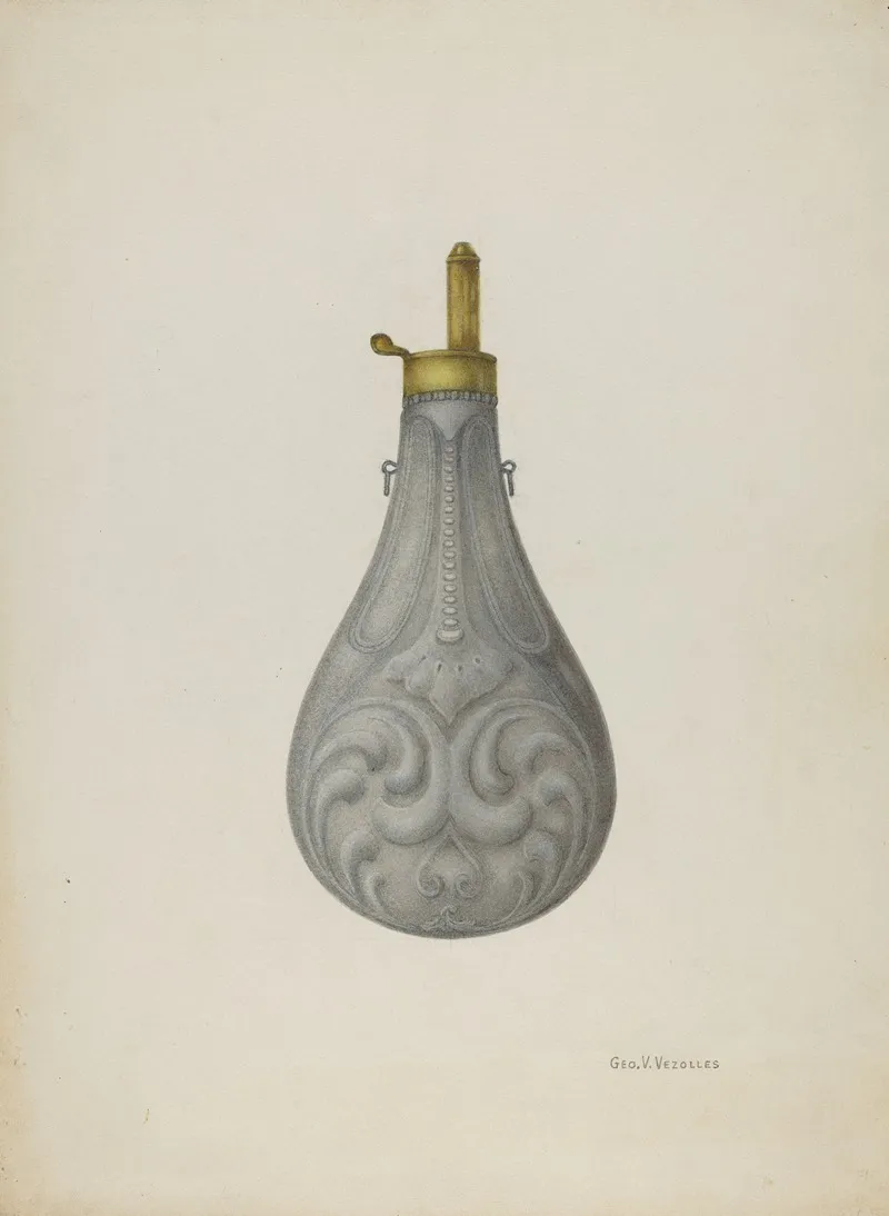 Pewter Powder Flask