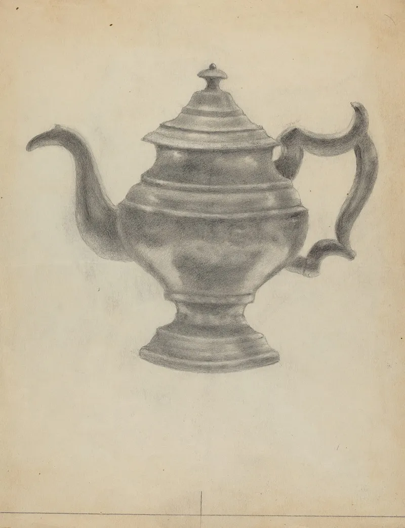 Pewter Teapot Wall Art by Aaron Dermansky - High-Resolution Digital Print