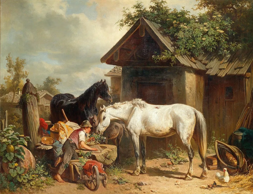 Pferde Am Bauernhof