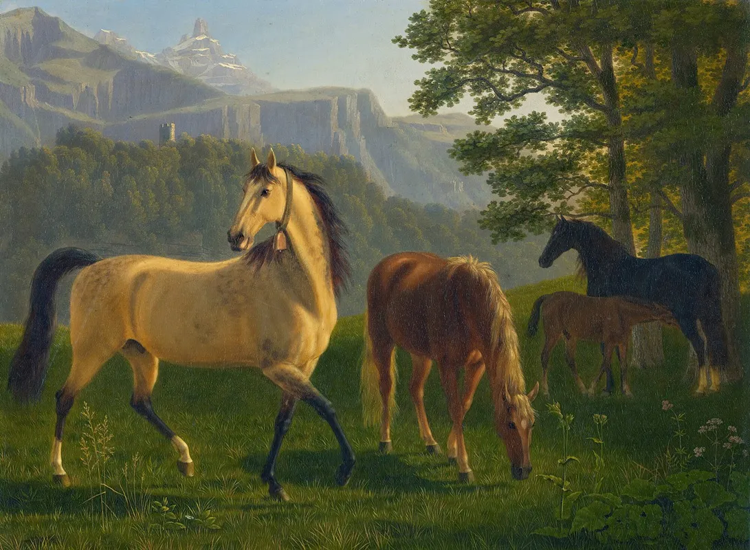 Pferde Vor Landschaft Horses In Landscape