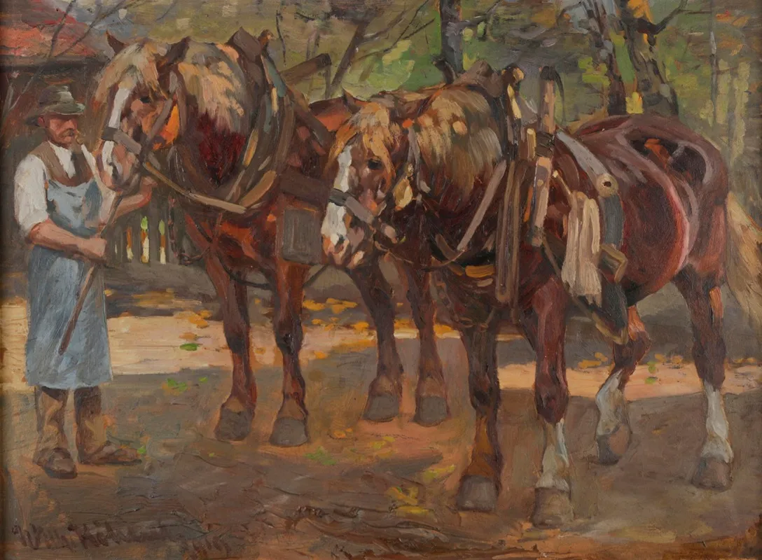 Pferdegespann Wall Art by Wilhelm Höhnel - High-Resolution Digital Print