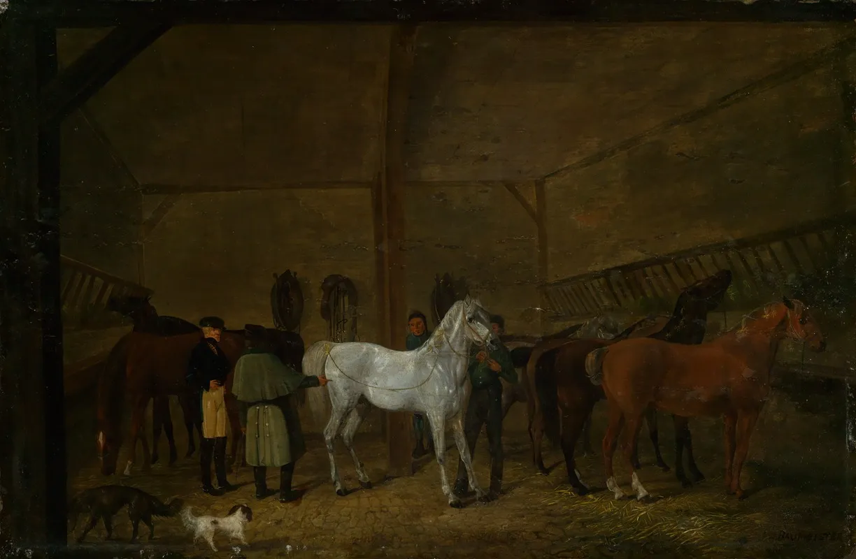 Pferdestall 2 Wall Art by Johann Wilhelm Baumeister - High-Resolution Digital Print