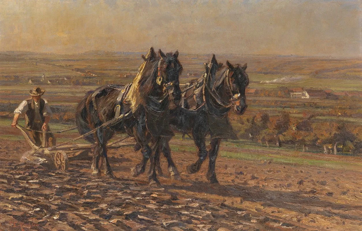 Pflugender Bauer 2 Wall Art by Friedrich Eckenfelder - High-Resolution Digital Print