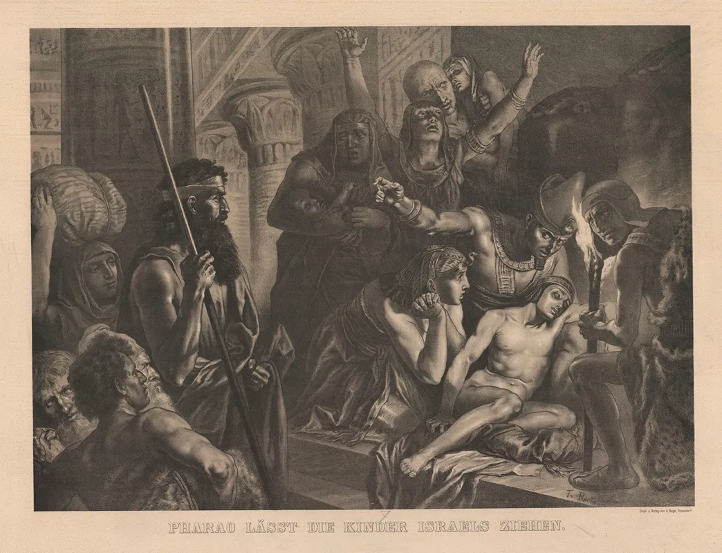 Pharaoh Lets The Children Of Israel Go Wall Art by Fritz Roeber - High-Resolution Digital Print