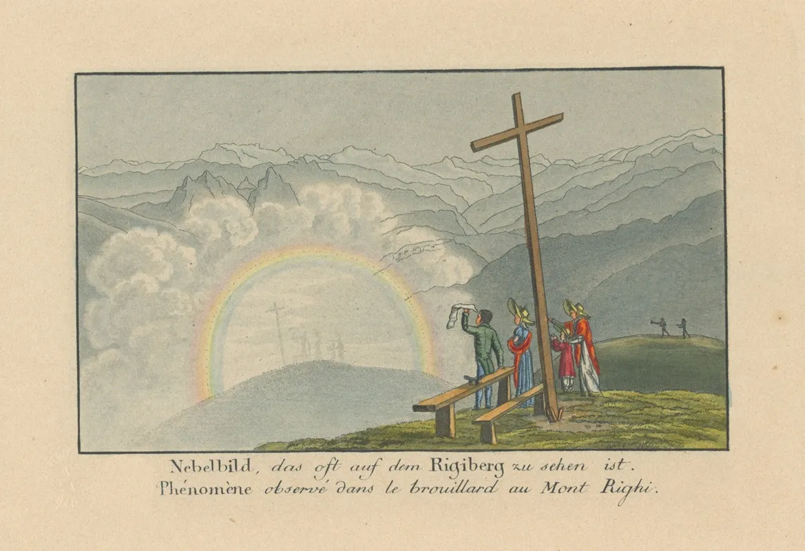 Phenomene Observe Dans Le Brouillard Au Mont Righi Wall Art by Hans Heinrich Keller - High-Resolution Digital Print