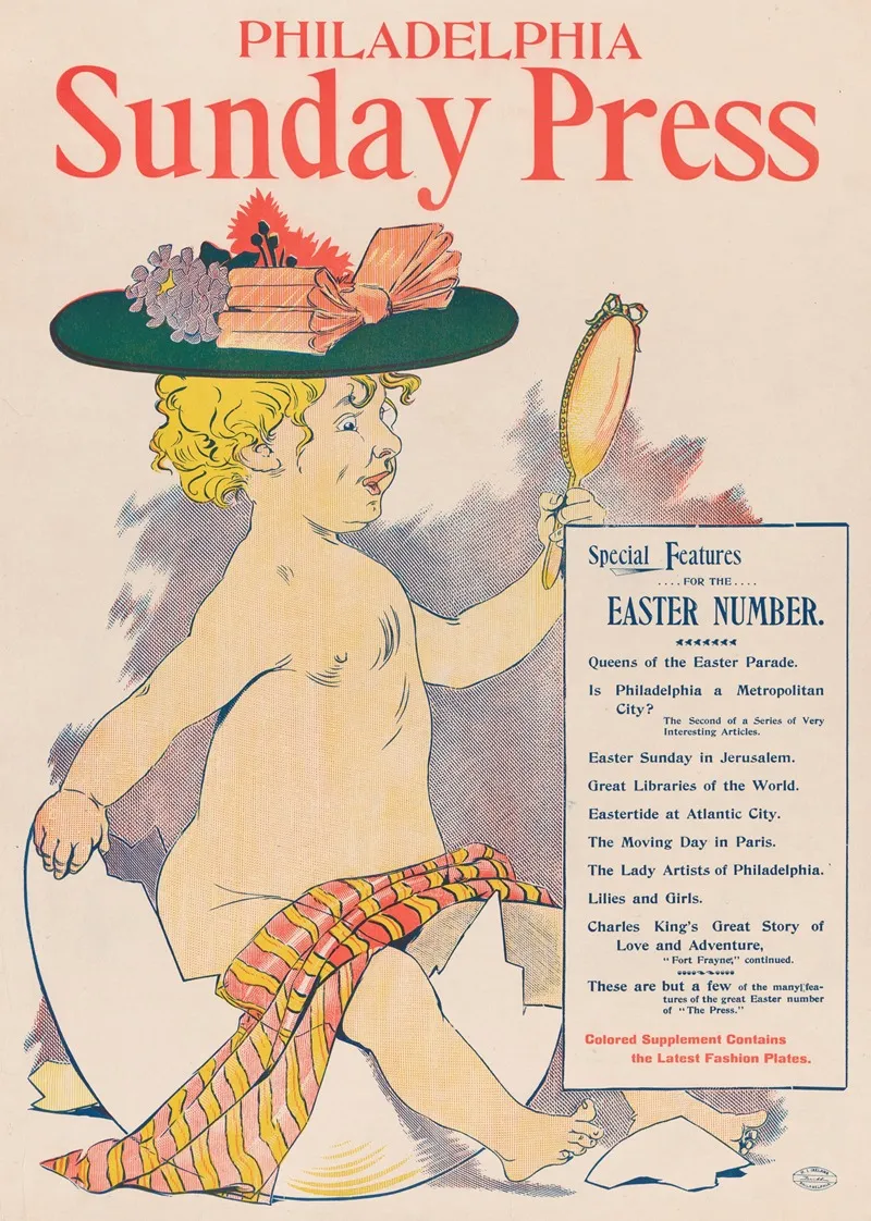 Philadelphia Sunday Press Easter Wall Art by George Reiter Brill - High-Resolution Digital Print