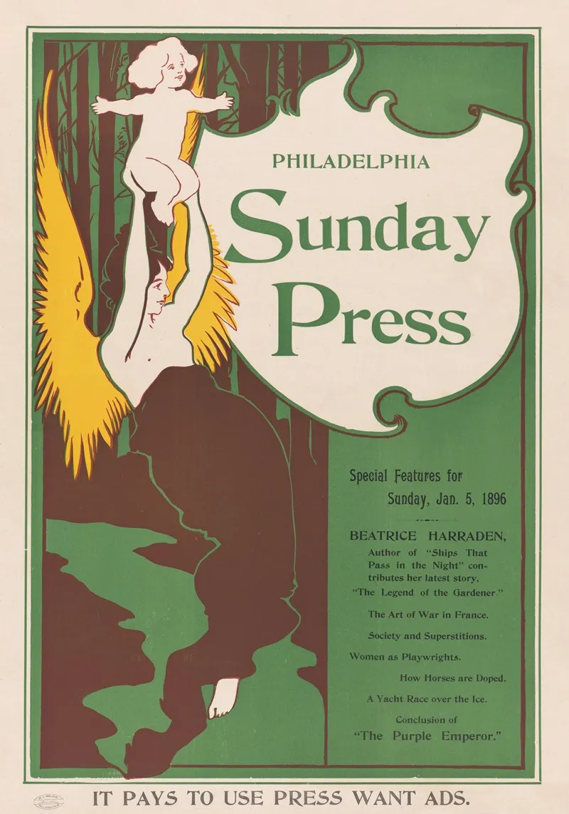 Philadelphia Sunday Press Jan 5 Wall Art by George Reiter Brill - High-Resolution Digital Print