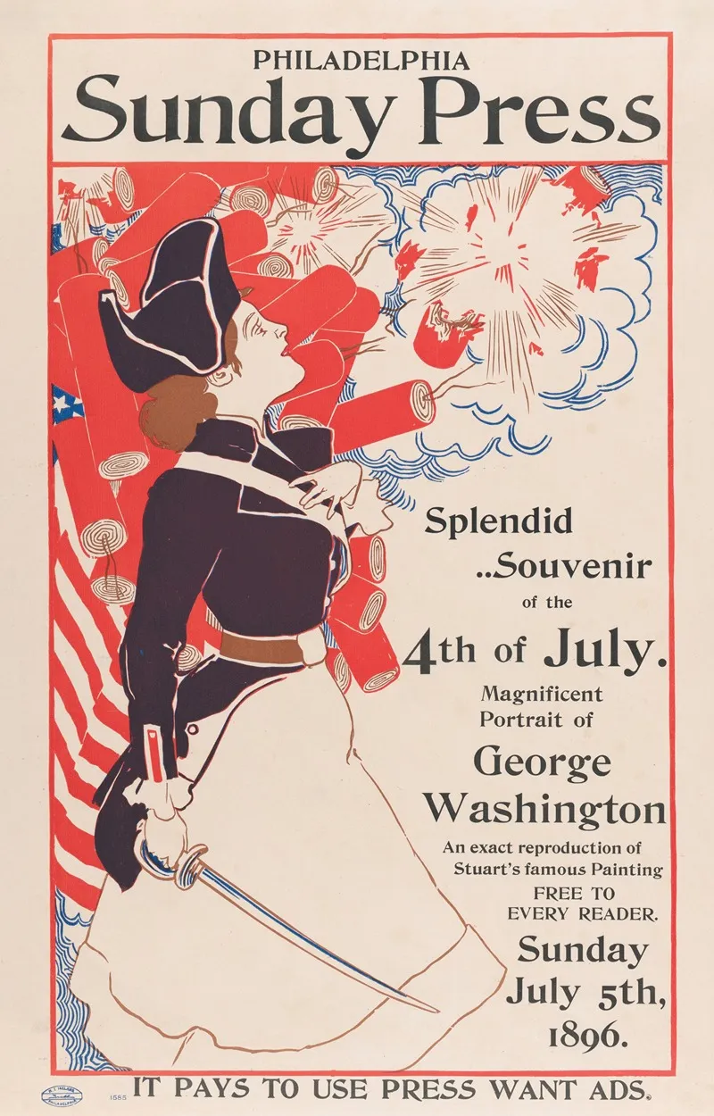 Philadelphia Sunday Press July 5 Wall Art by George Reiter Brill - High-Resolution Digital Print
