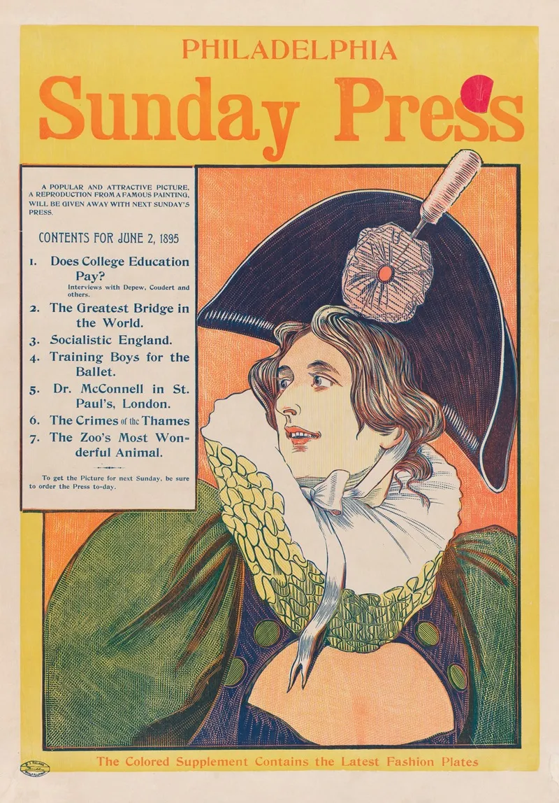 Philadelphia Sunday Press June 2nd Wall Art by George Reiter Brill - High-Resolution Digital Print