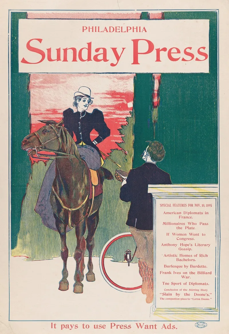 Philadelphia Sunday Press November 10th Wall Art by George Reiter Brill - High-Resolution Digital Print