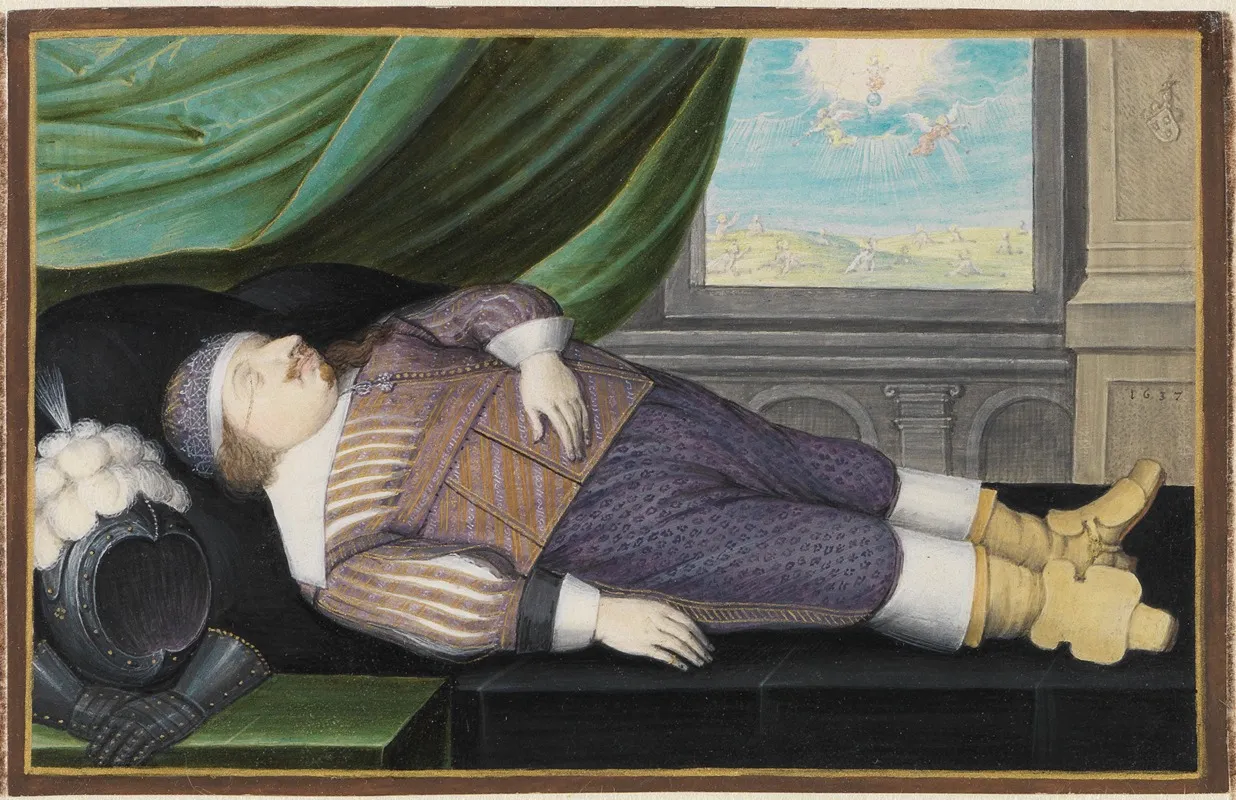 Philipp Ludwig Zu Rappoltstein Auf Dem Totenbett Wall Art by Friedrich Brentel - High-Resolution Digital Print