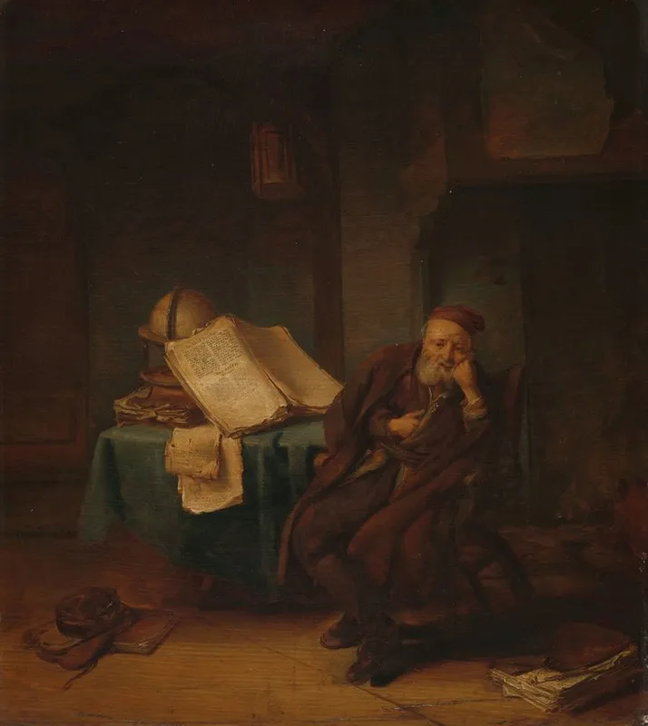 Philosopher In His Study Wall Art by Jacob van Spreeuwen - High-Resolution Digital Print