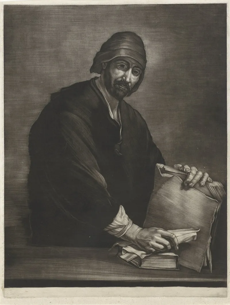 Philosopher With Book And Scroll Wall Art by Bernard Vaillant - High-Resolution Digital Print
