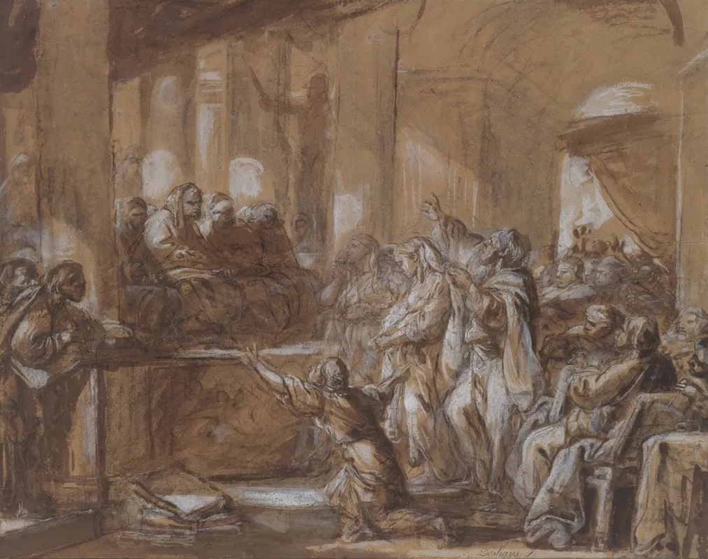 Phryne Before The Areopagus 2 Wall Art by Jean-Baptiste Deshays - High-Resolution Digital Print