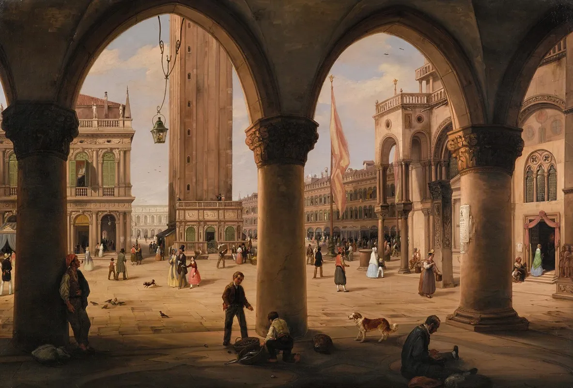 Piazza San Marco And The Campanile Venice Wall Art by Carlo Canella - High-Resolution Digital Print