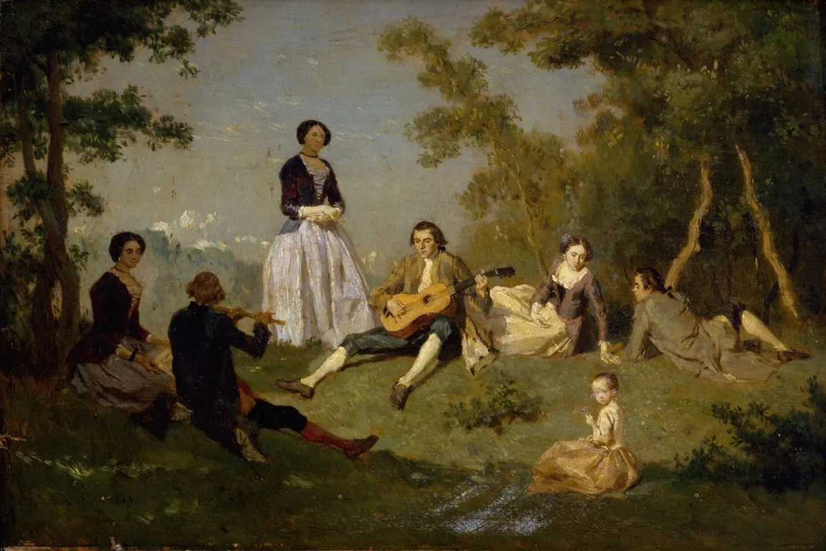 Picnic Scene Wall Art by Jean Pezous - High-Resolution Digital Print