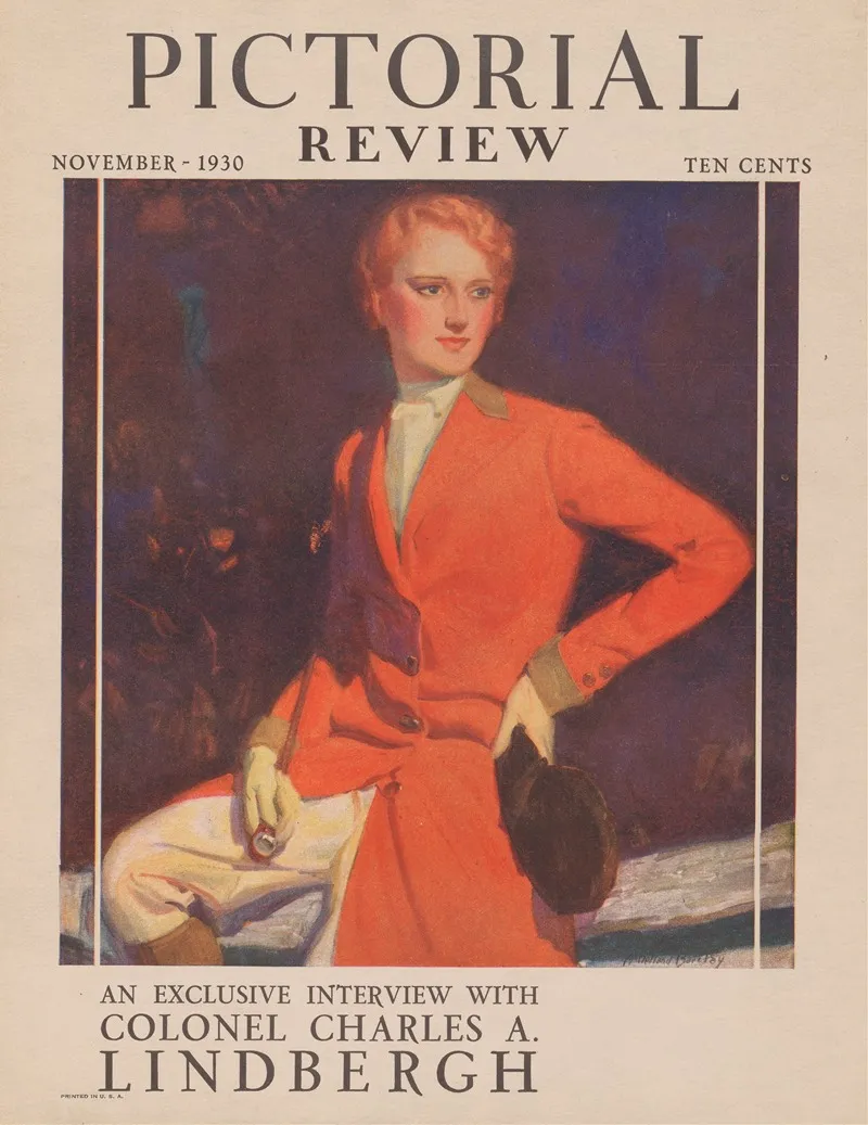 Pictorial Review An Exclusive Interview With Colonel Charles A Lindbergh Wall Art by McClelland Barclay - High-Resolution Digital Print
