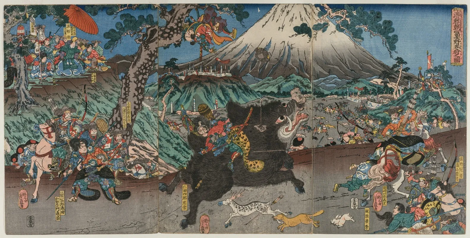Picture Of Minamoto No Yoritomos Hunt On The Slopes Of Mount Fuji