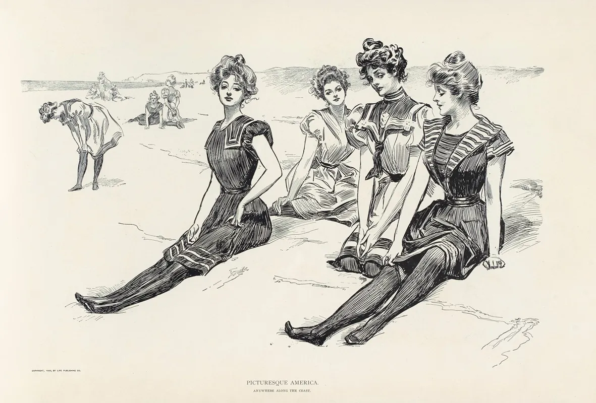 Picturesque America Anywhere Along The Coast Wall Art by Charles Dana Gibson - High-Resolution Digital Print