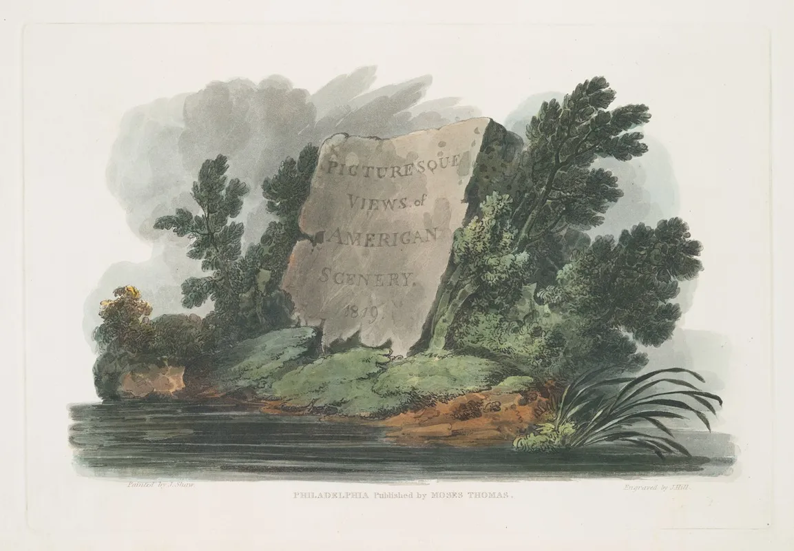 Picturesque Views Of American Scenery Title Page Wall Art by Joshua Shaw - High-Resolution Digital Print