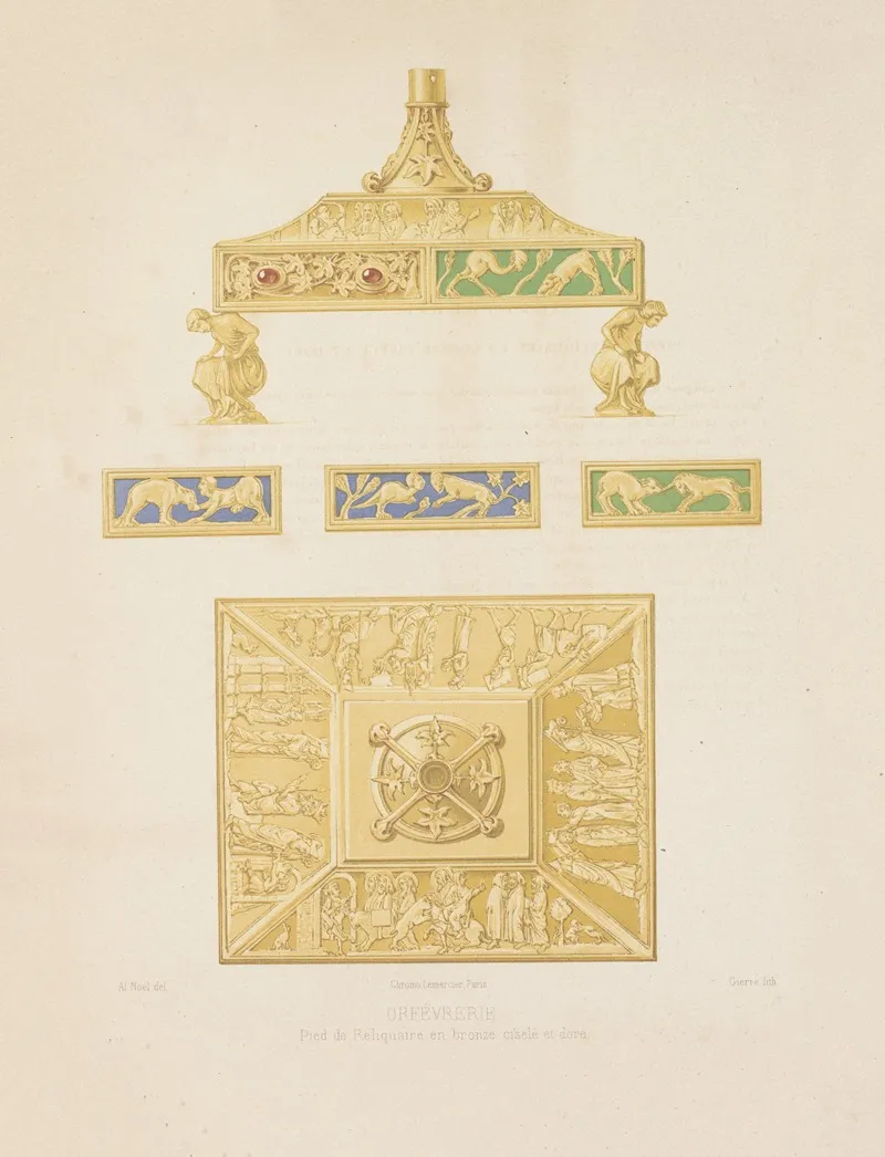 Pied De Reliquaire En Bronze Cisele Et Dore Wall Art by Joseph Rose Lemercier - High-Resolution Digital Print