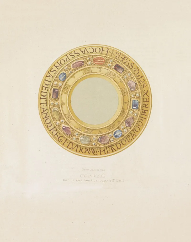 Pied Du Vase Donne Par Suger Au Tresor De St Denis Wall Art by Joseph Rose Lemercier - High-Resolution Digital Print