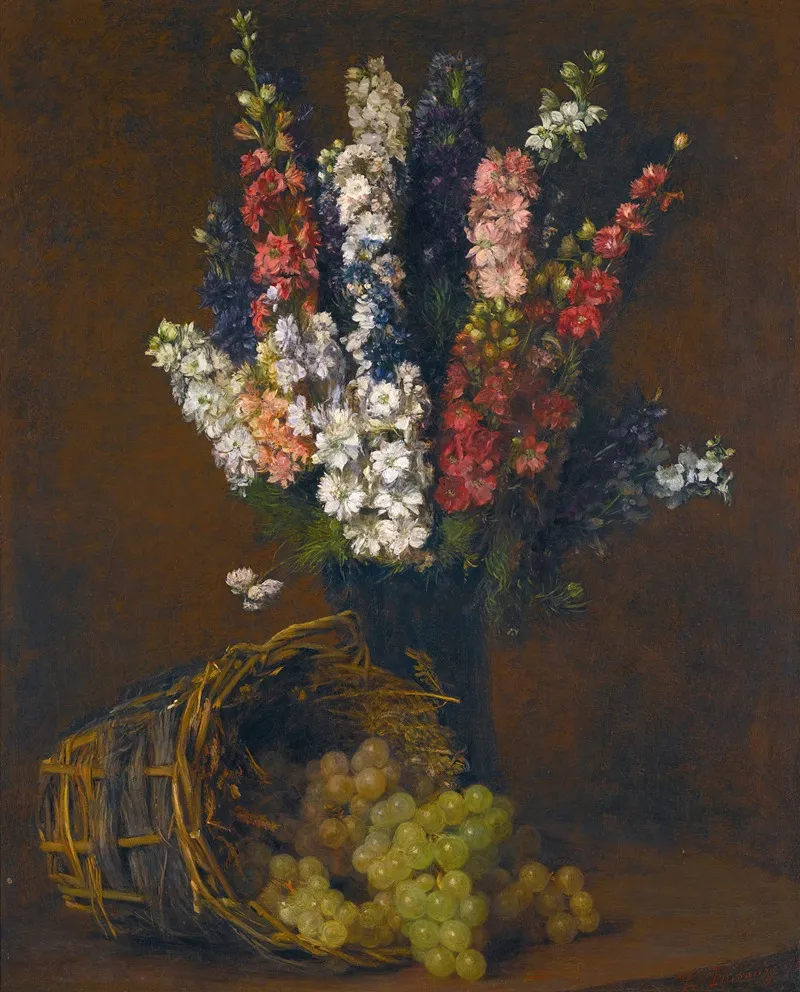Pieds Dalouette Et Raisins Blancs 2 Wall Art by Victoria Fantin-Latour - High-Resolution Digital Print