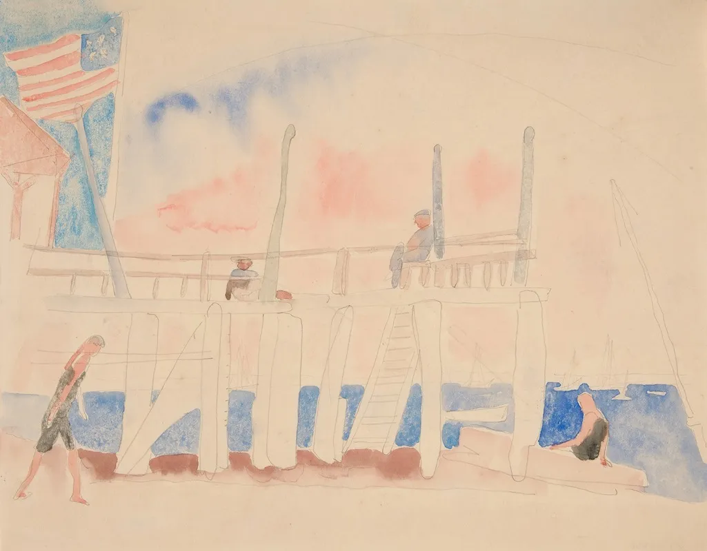 Pier With Four Figures