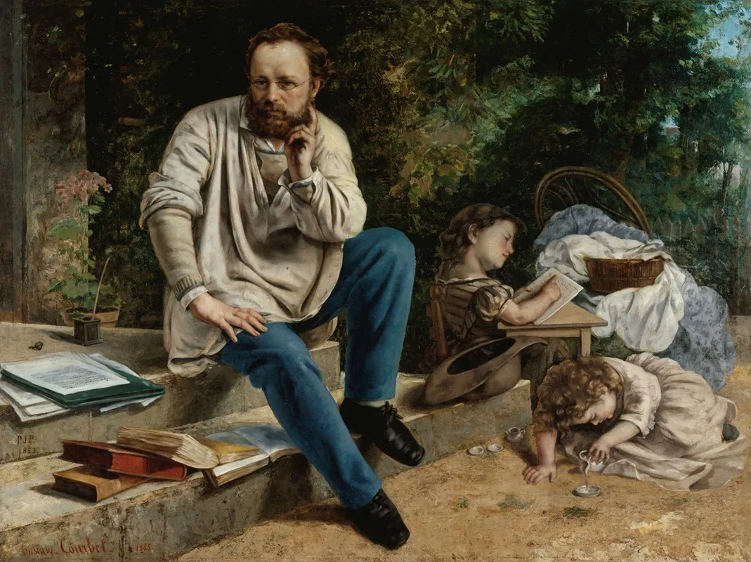 Pierre Joseph Proudhon Et Ses Enfants En 1853