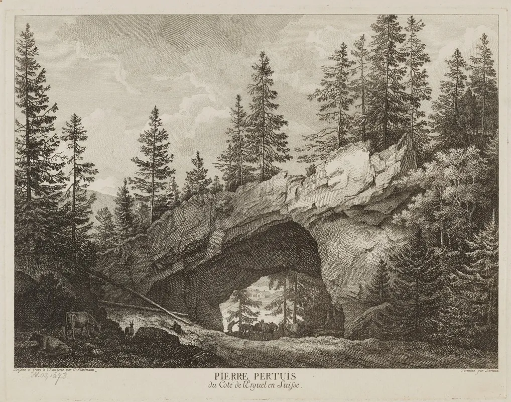 Pierre Pertuis Du Cote De Lerguel En Suisse Wall Art by Johann Joseph Hartmann - High-Resolution Digital Print