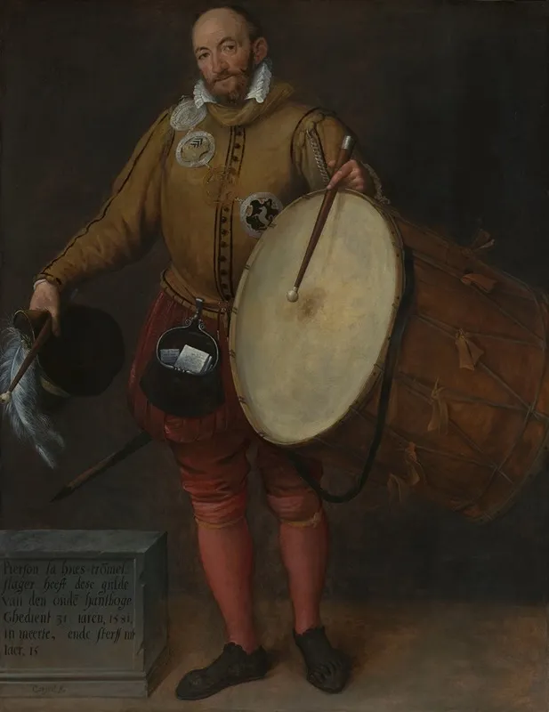 Pierson La Hues Drummer And Page Of The Old Archers Guild Wall Art by Gillis Coignet - High-Resolution Digital Print