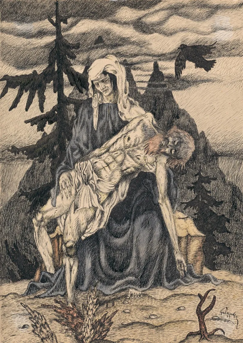 Pieta 52 Wall Art by Mikuláš Galanda - Canvas Print