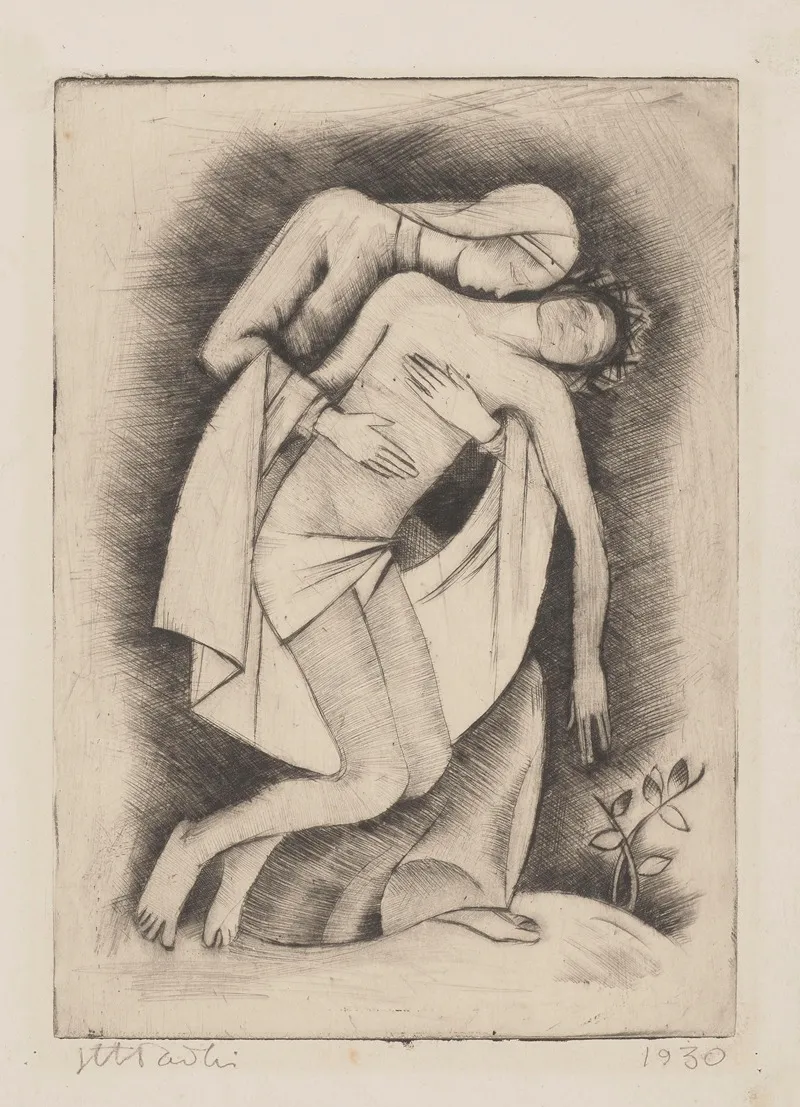 Pieta 64 Wall Art by Jadwiga Hładki-Wajwódowa - High-Resolution Digital Print