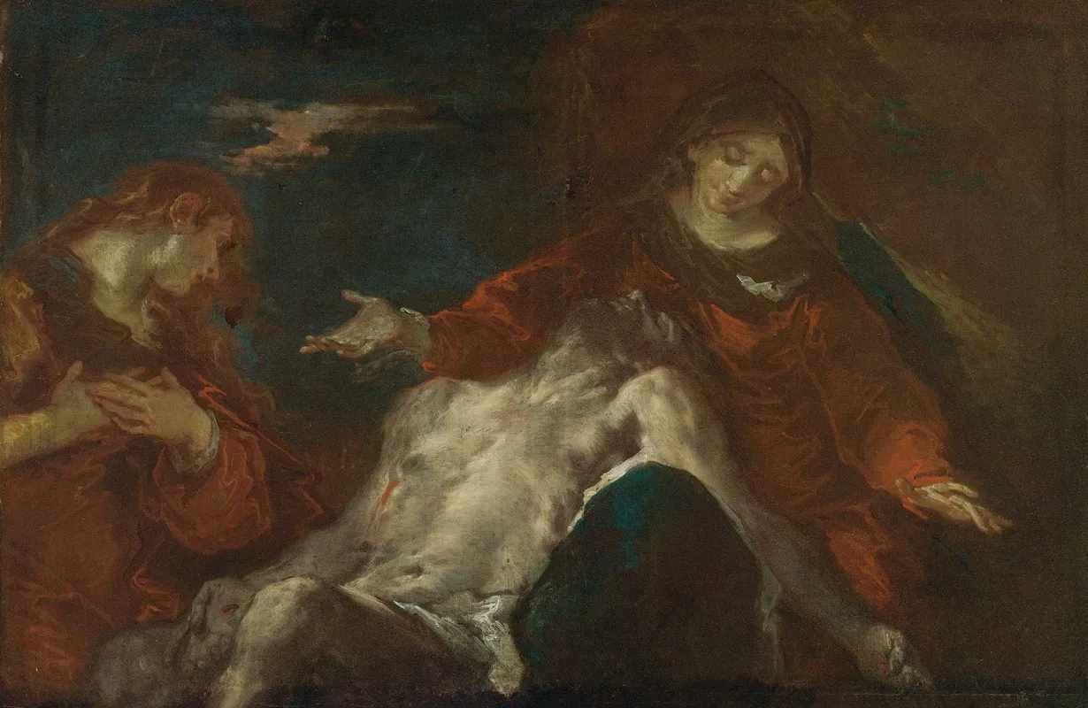 Pieta With Mary Magdalene Wall Art by Giuseppe Bazzani - High-Resolution Digital Print