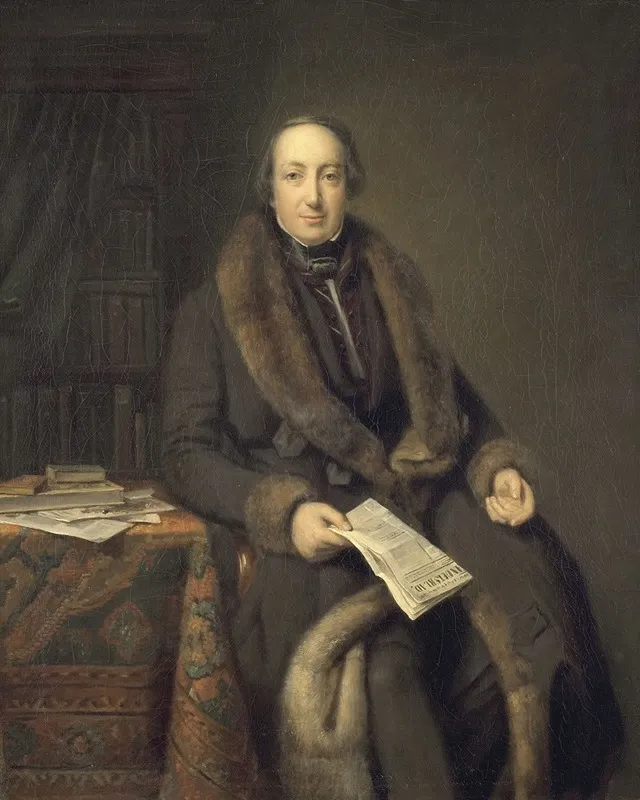 Pieter Arnold Diederichs 1804 74 Boekhandelaar Te Amsterdam En Oprichter Van Het Algemeen Handelsblad In 1828 Wall Art by Johann Georg Schwartze - High-Resolution Digital Print