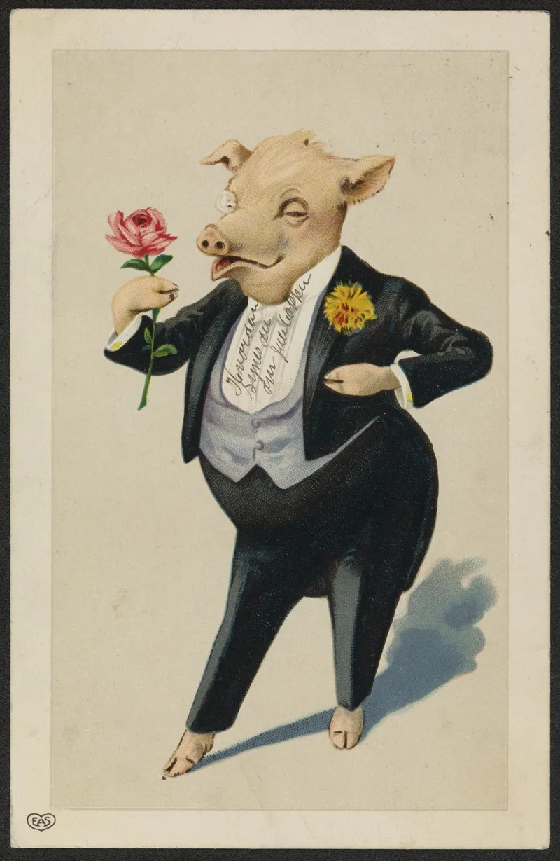 Pig In A Tuxedo Wall Art by E. A. Schwerdtfeger - High-Resolution Digital Print