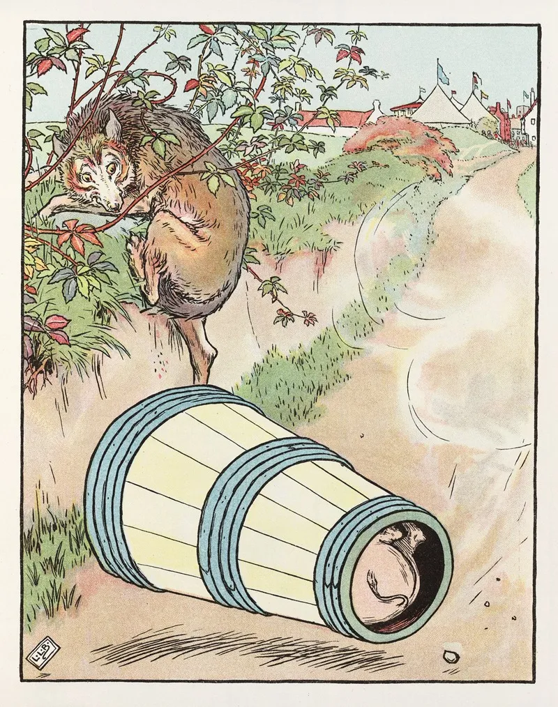 Pig Rolls Down The Hill In A Barrel