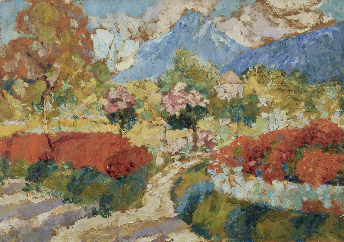 Pigeonnier Dans Un Massif De Fleurs Wall Art by Victor Charreton - High-Resolution Digital Print