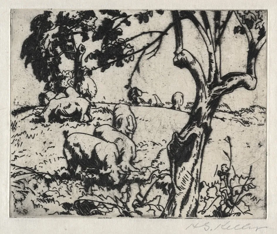 Pigs In Orchard