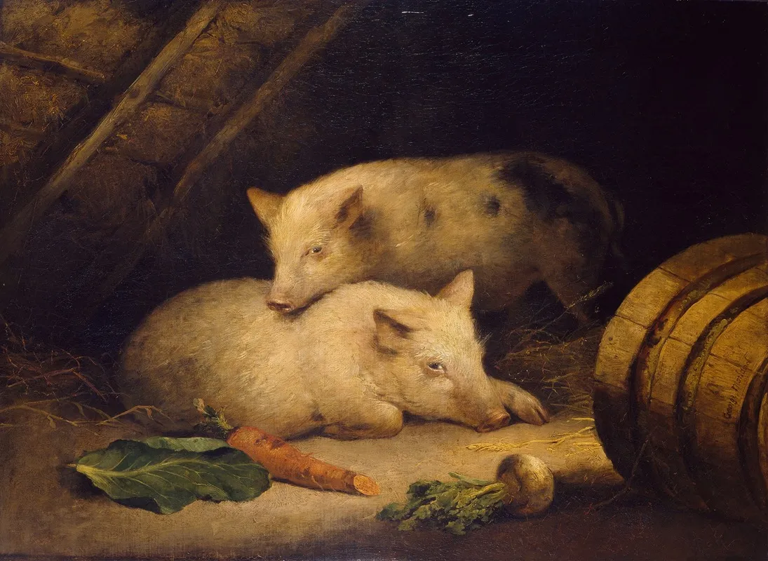 Pigs Wall Art by George Morland - High-Resolution Digital Print