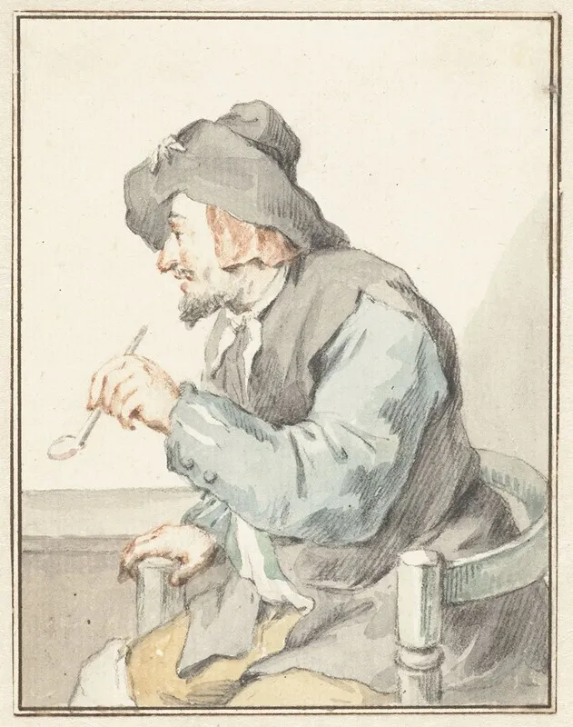 Pijprokende Man In Een Armstoel Naar Links Wall Art by Aert Schouman - High-Resolution Digital Print