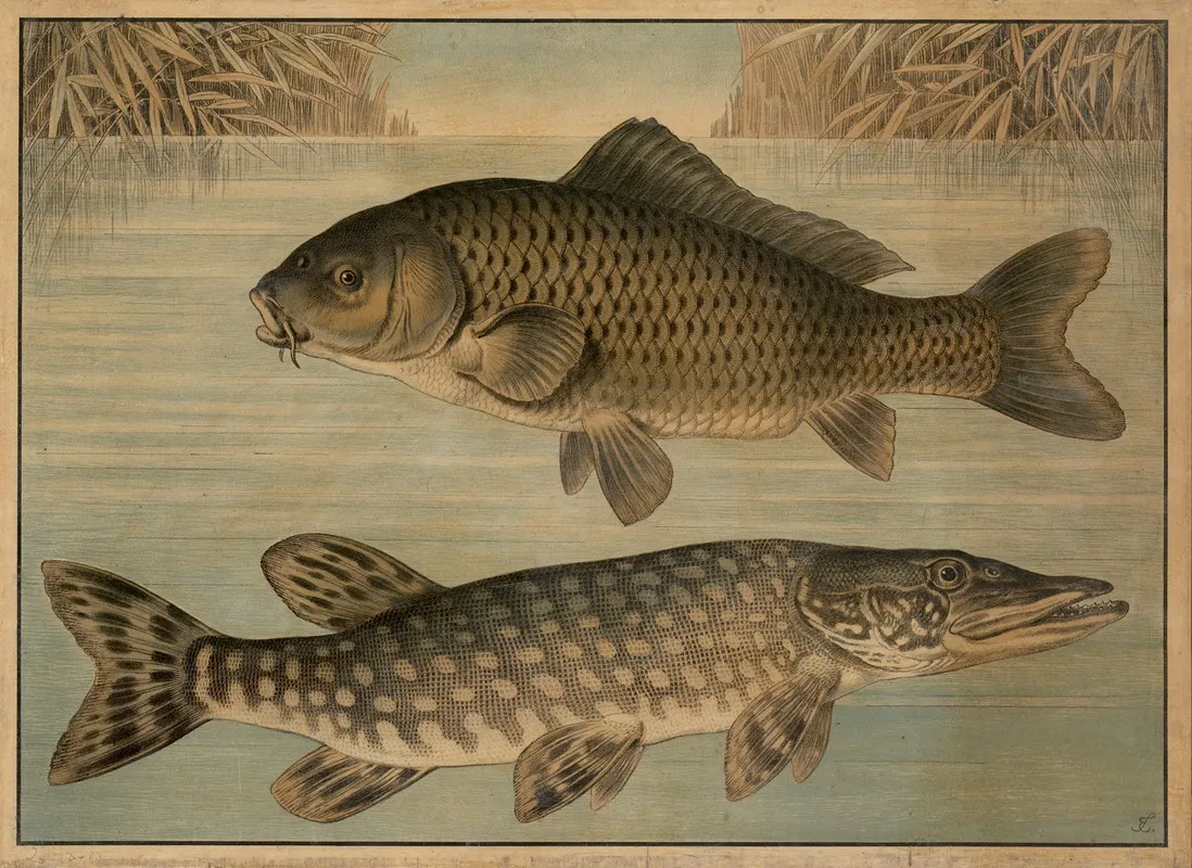 Pike And Carp Wall Art by Emil Sachsse - High-Resolution Digital Print