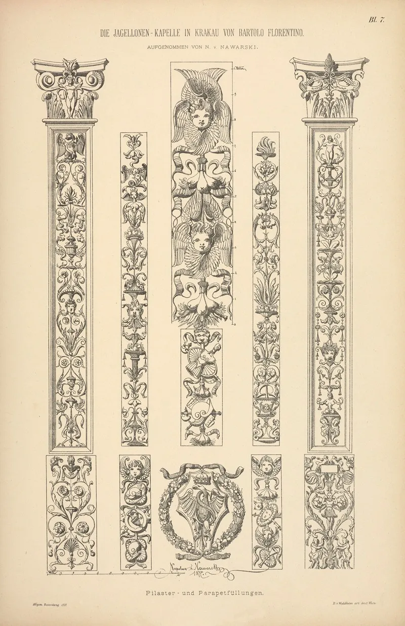 Pilaster Und Parapetfullungen Wall Art by N. von Nawarski - High-Resolution Digital Print