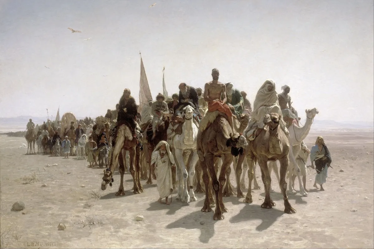 Pilgrims Going To Mecca Wall Art by Léon-Adolphe-Auguste Belly - High-Resolution Digital Print