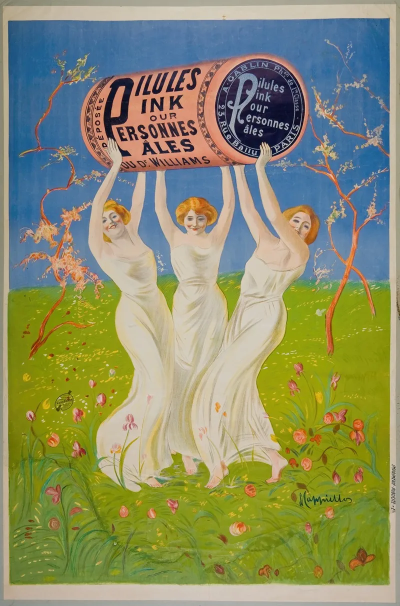 Pilules Pink Pour Personnes Pales 2 Wall Art by Leonetto Cappiello - High-Resolution Digital Print