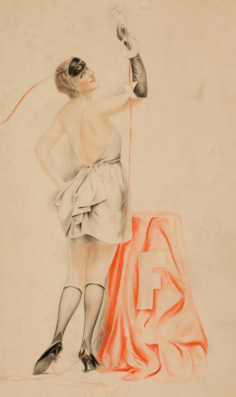 Pin Up In A Mask Wall Art by Charles Gates Sheldon - High-Resolution Digital Print