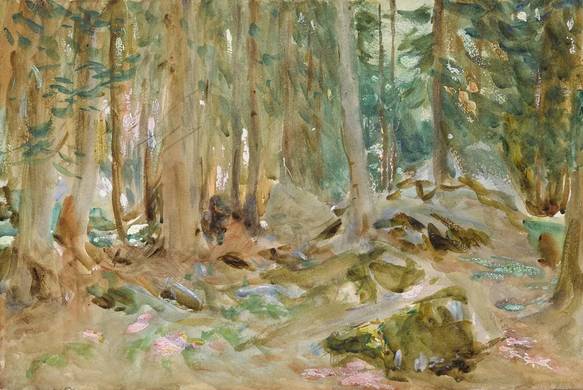 Pine Woods Purtud Wall Art by John Singer Sargent - High-Resolution Digital Print